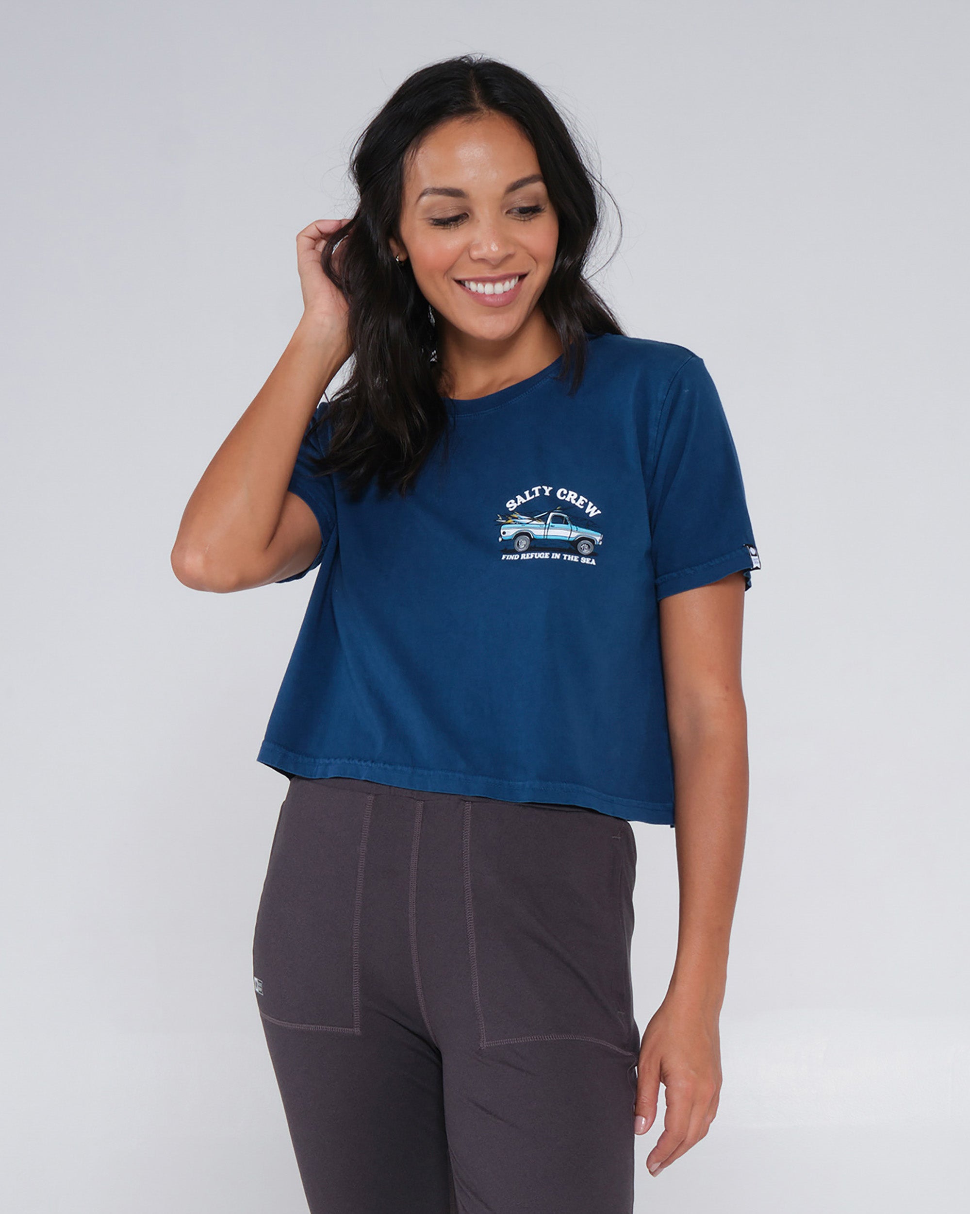 BAJA DAYS CROP TEE Blue Steel