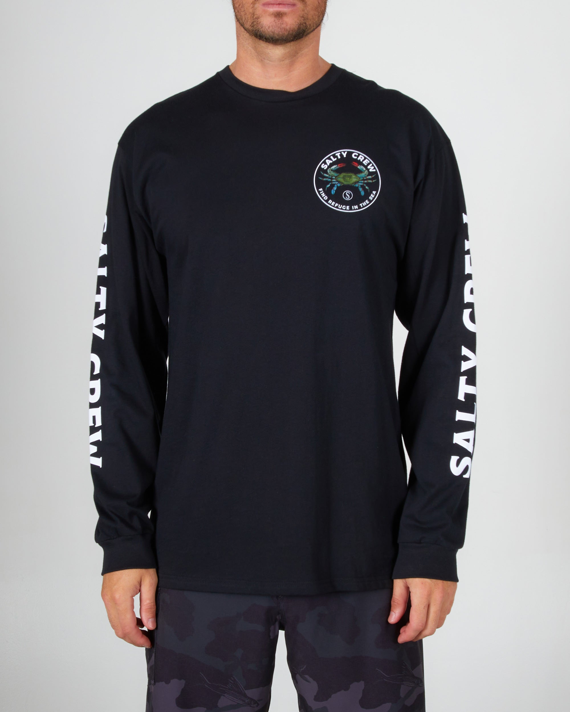 BLUE CRABBER PREMIUM L/S TEE - BLACK