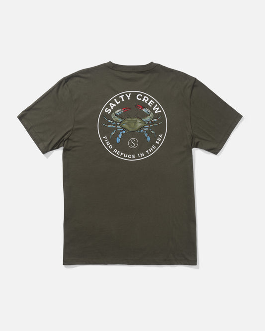 Blue Crabber Preium Tee - Dusty Olive