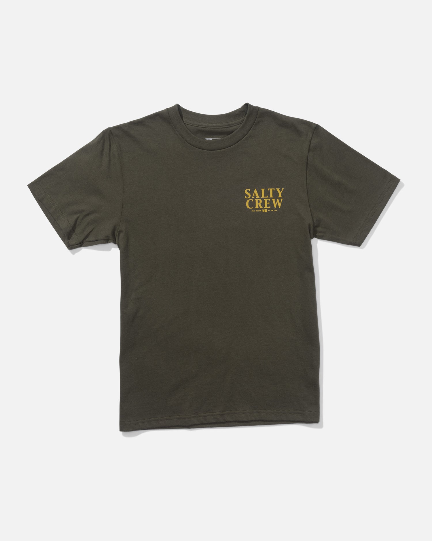 front view of Yellowfin Boys Tee - Dusty Olive