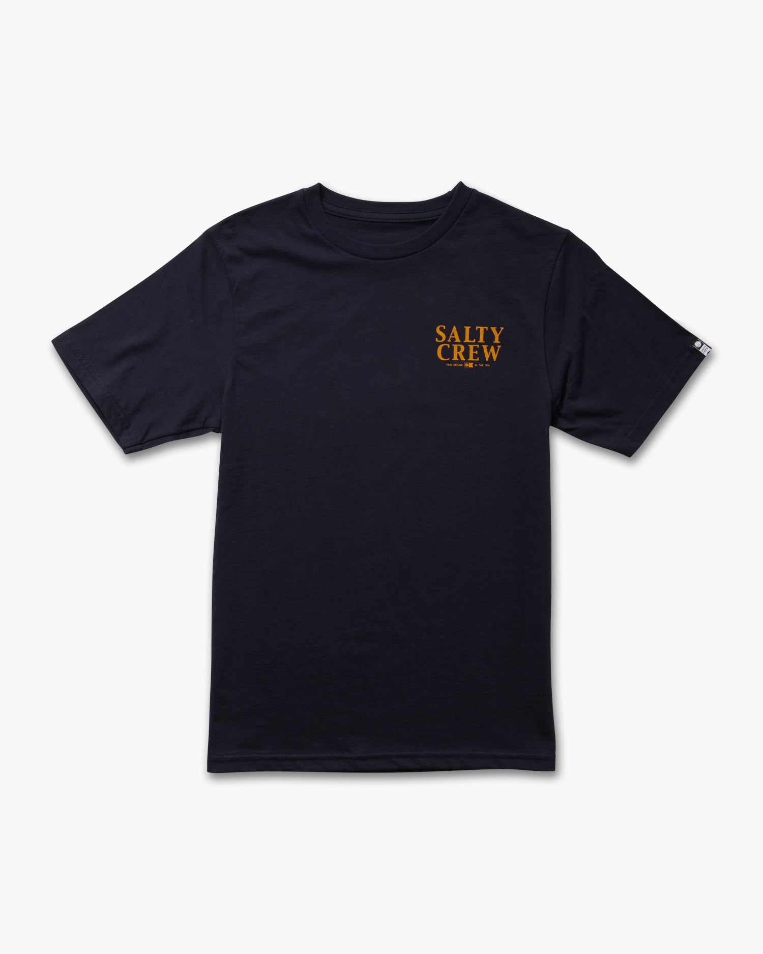 front view of Yellowfin Boys Navy S/S Tee