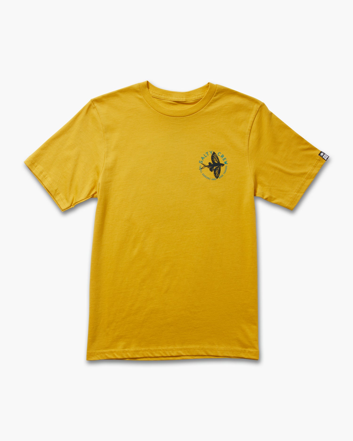 front view of Fly By Boys Mustard S/S Tee