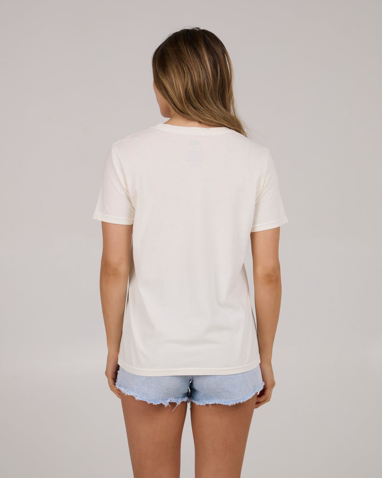 back view of Beach Scene Boyfriend Tee - Off White