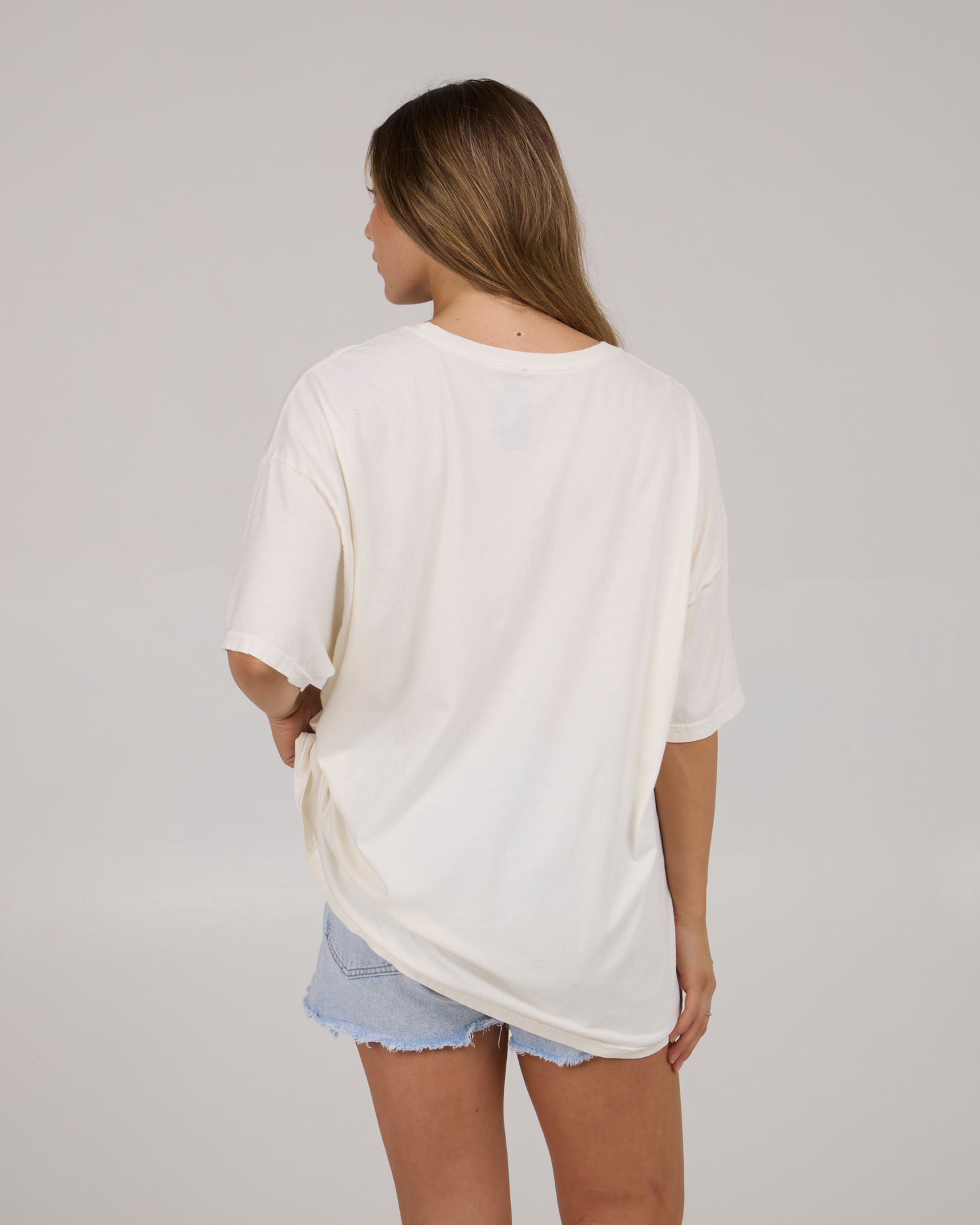 back view of Hopper Cover Up Tee - Off White