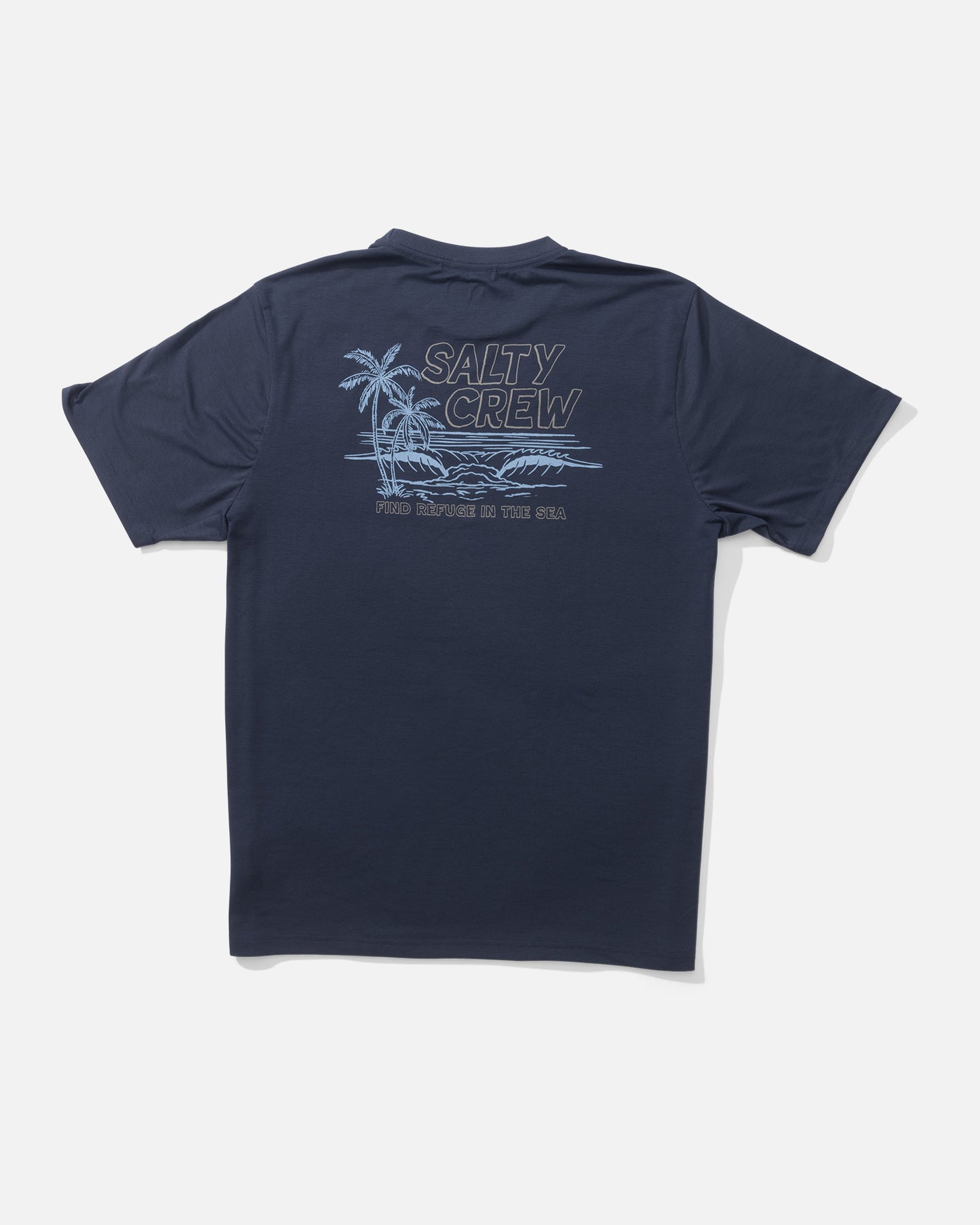 back view of Aframe Crossover Tech Tee - Navy