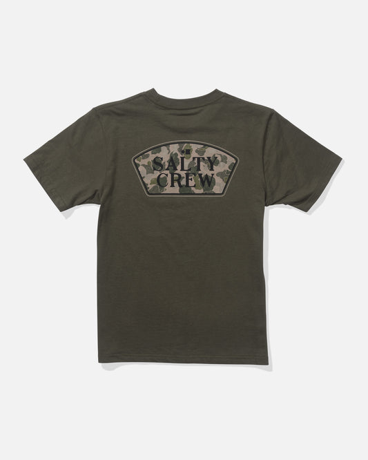 back view of Filler Up Boys Tee - Dusty Olive