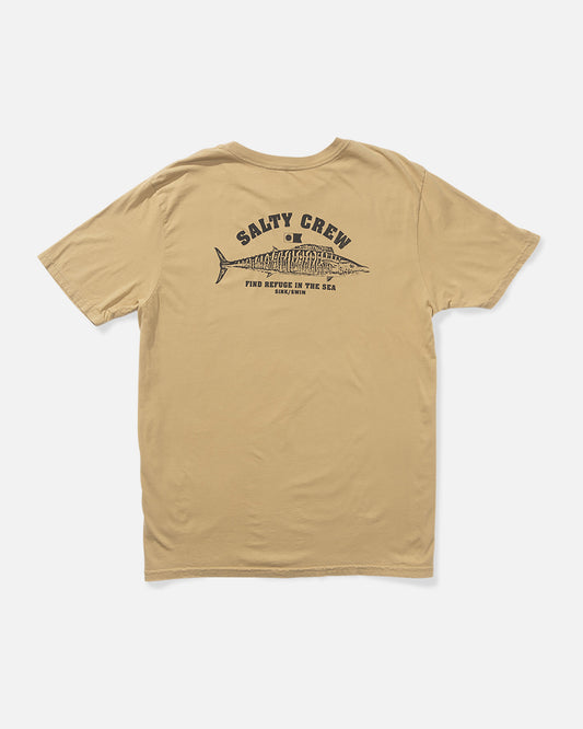 back view of Wahoo Stamp Vintage Tee - Khaki