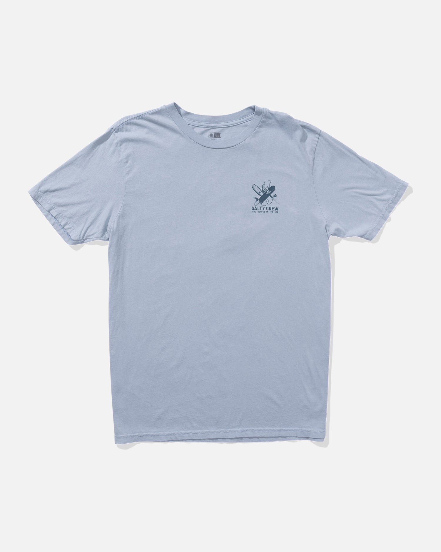 front view of Pocket Knife Vintage Tee - Blue Fog