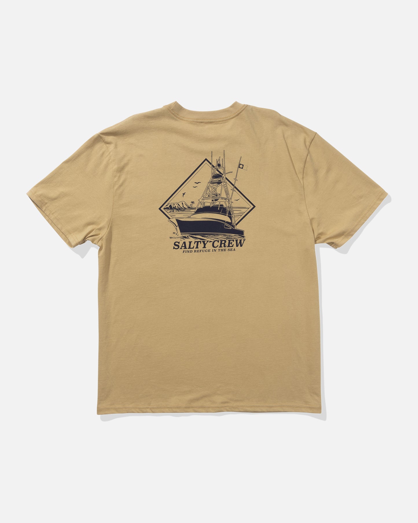 back view of Vessel Tee - Khaki