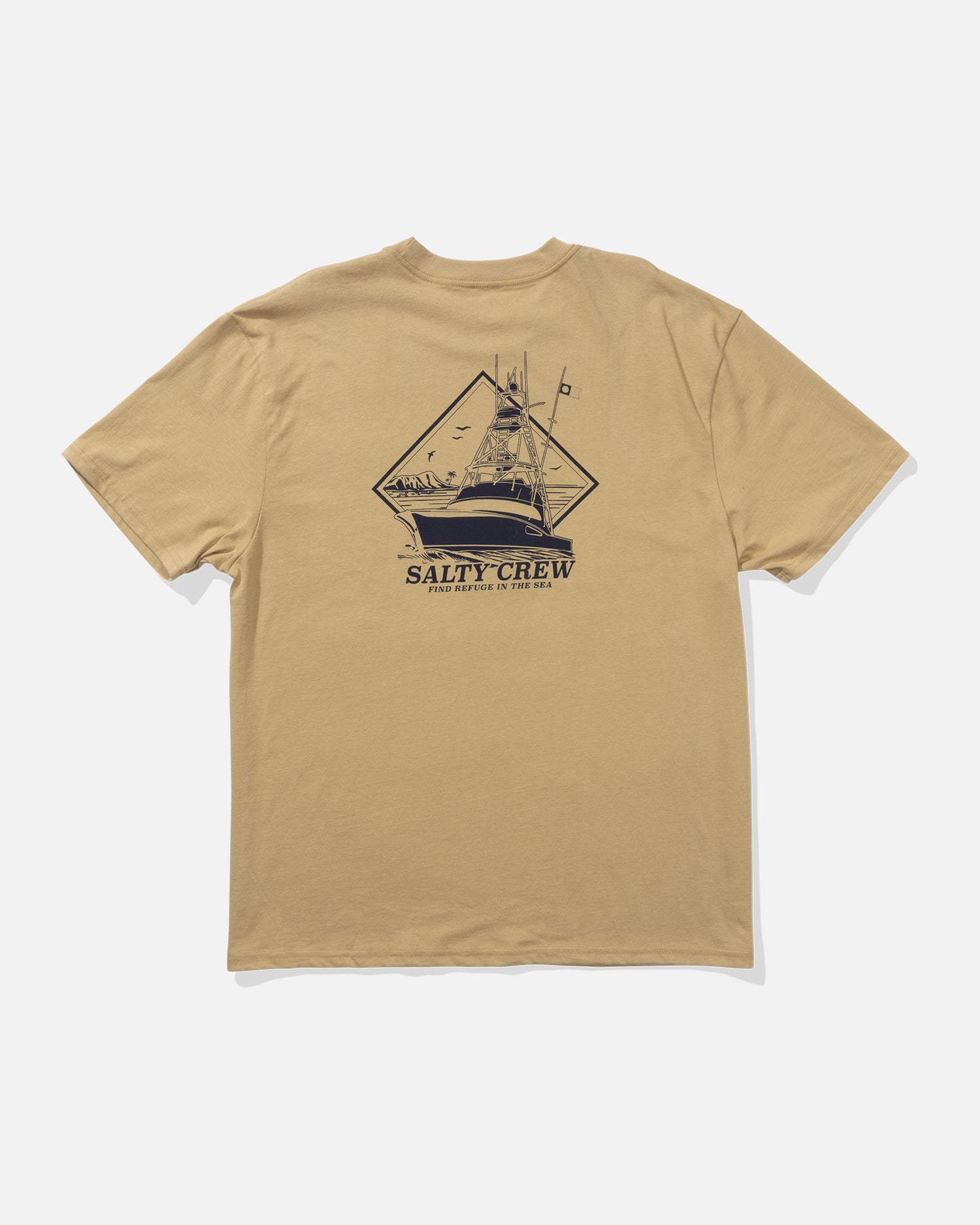 back view of Vessel Tee - Khaki