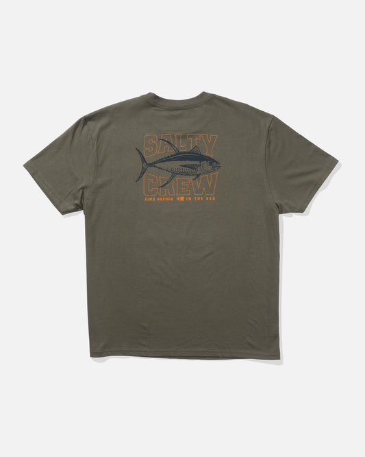 back view of Big Game Tee - Dusty Olive