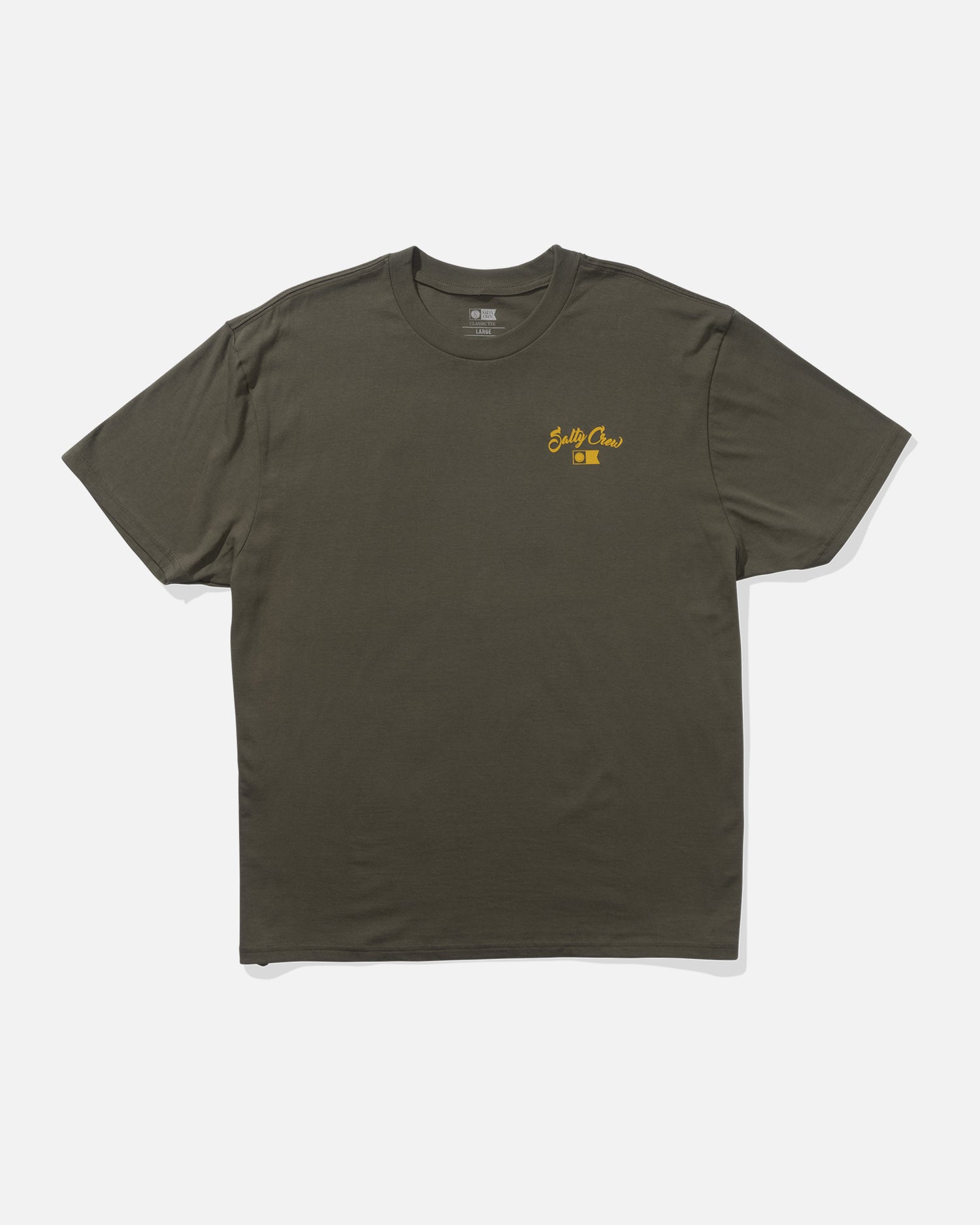 front view of Red Fish Tee - Dusty Olive