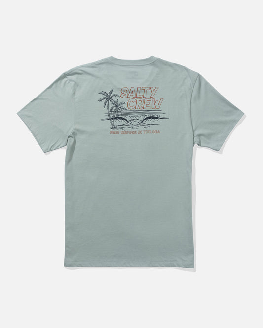 back view of A Frame Premium Tee - Mackerel