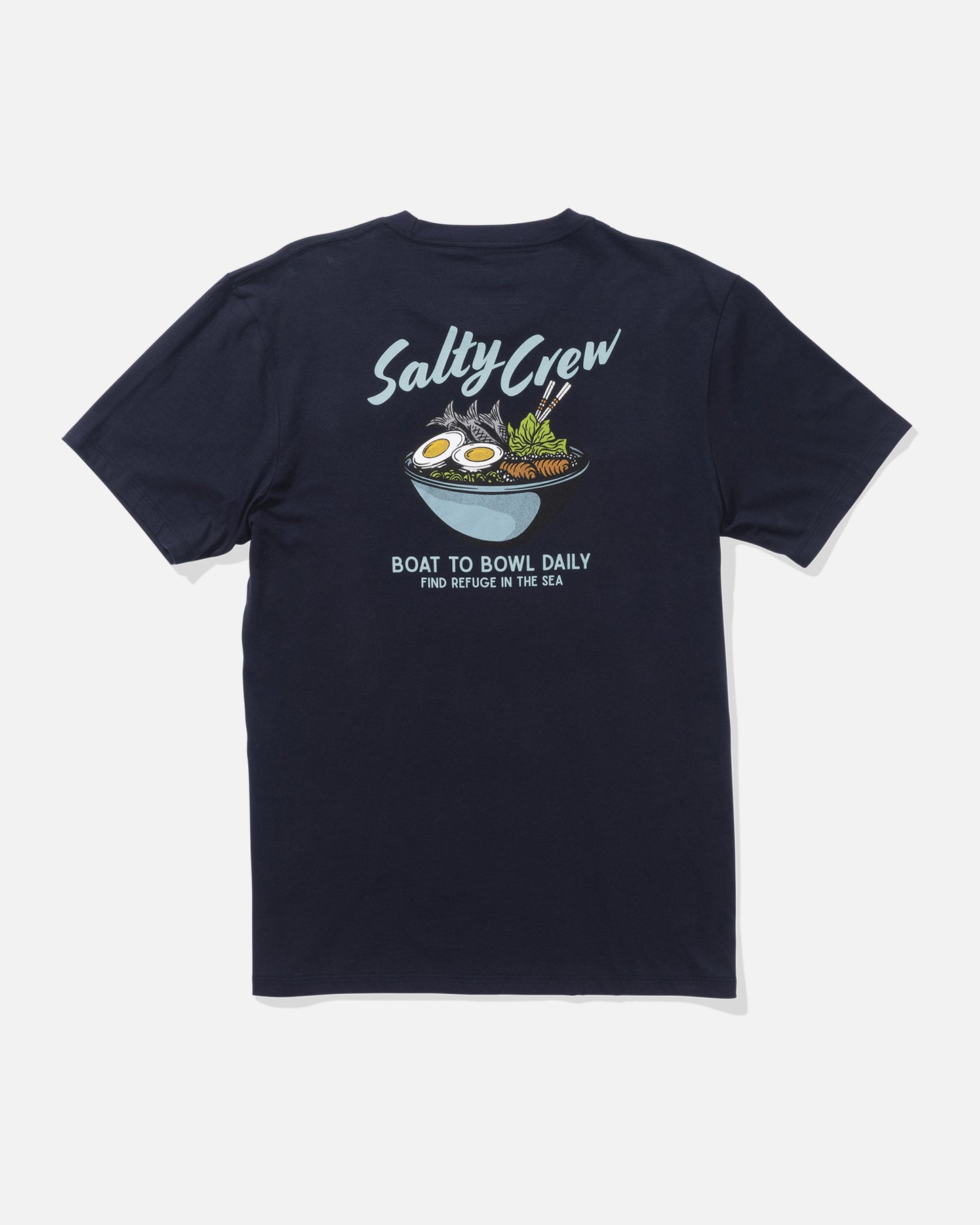 back view of Fish Bowl Premium Tee - Navy