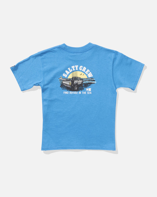 back view of Lifted Toddler Tee - Turquoise