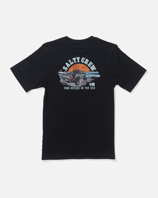 back view of Lifted Boys Tee - Black