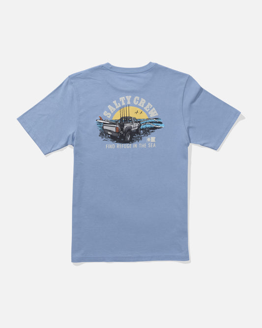 back view of Lifted Boys Tee - Marine Blue