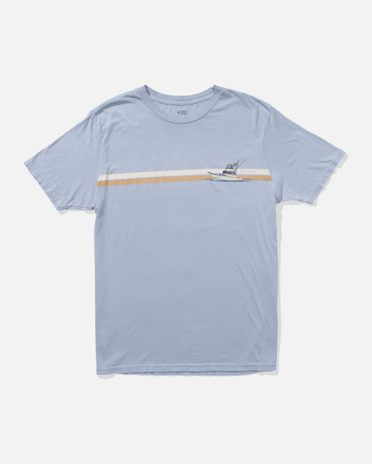 front view of Water Line Vintage Tee - Blue Fog