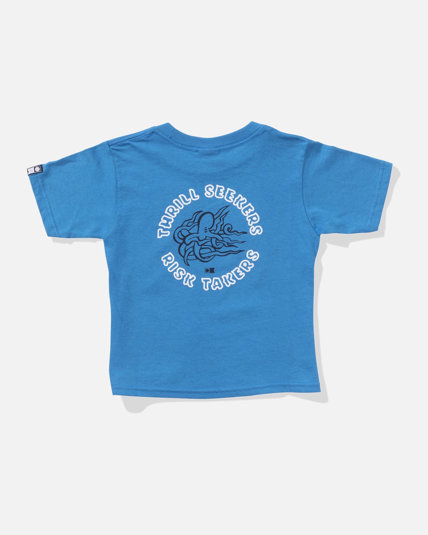 back view of Good Vibes Toddler Tee - Turquoise