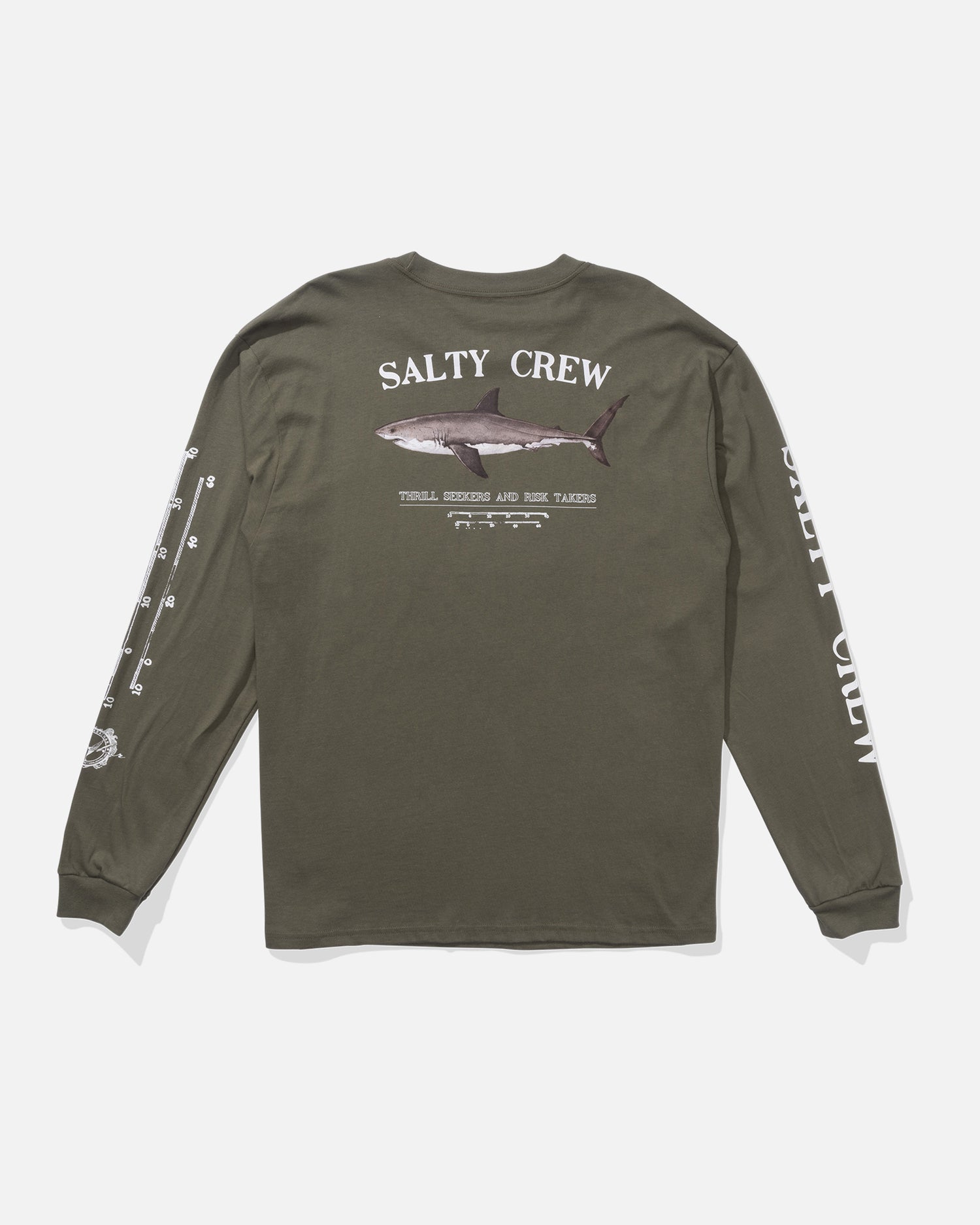 back view of Bruce Long Sleeve Tee - Dusty Olive