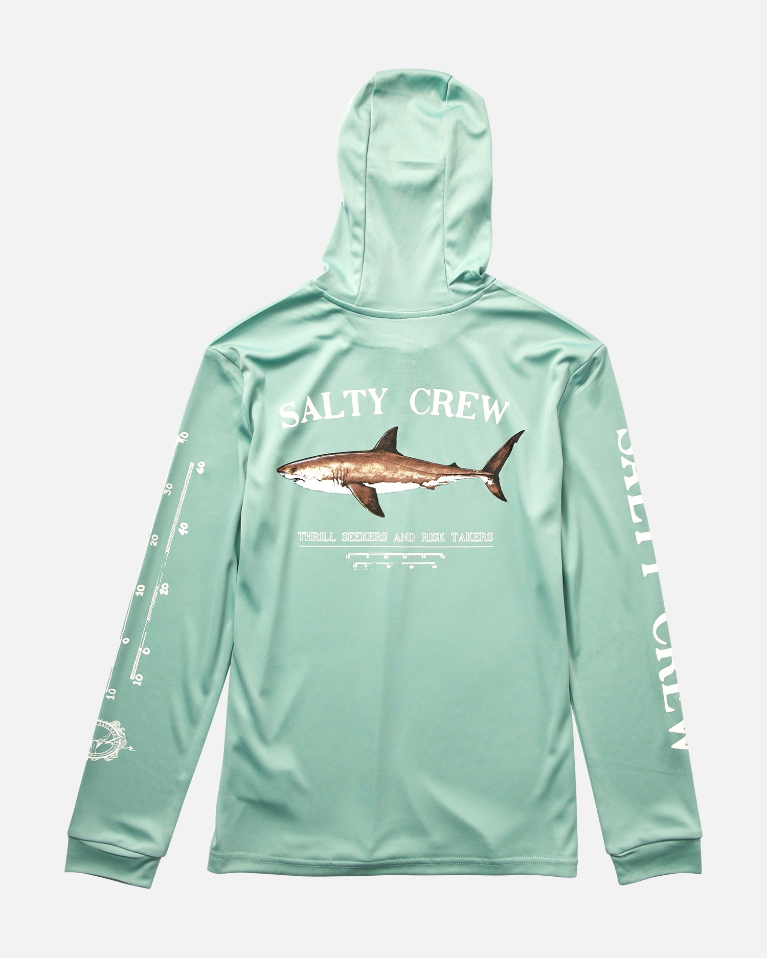 back view of Bruce Boys Mackerel Hood Sunshirt