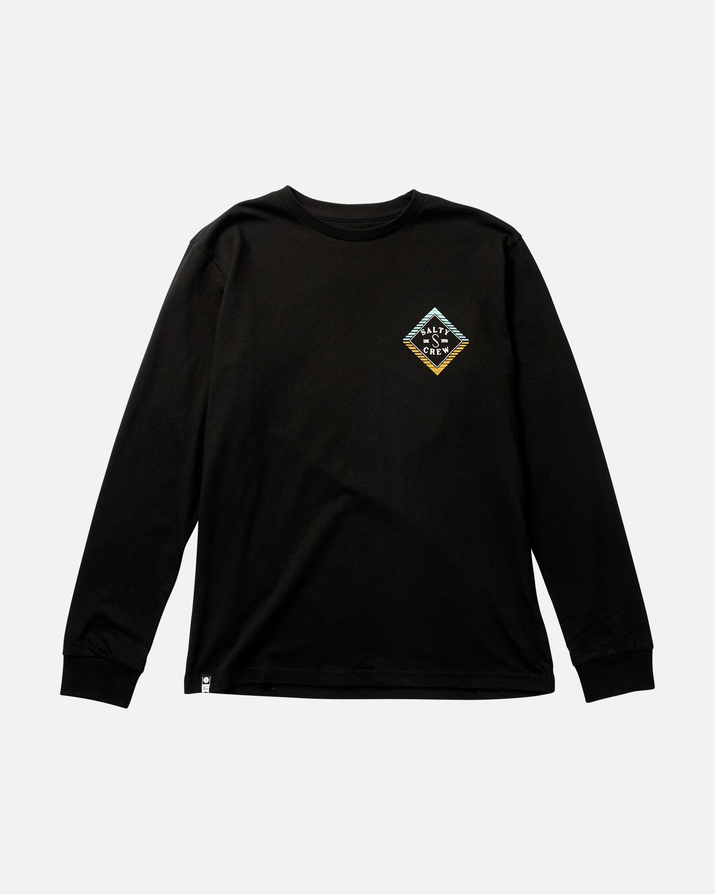 front view of Faded Boys Black L/S Tee