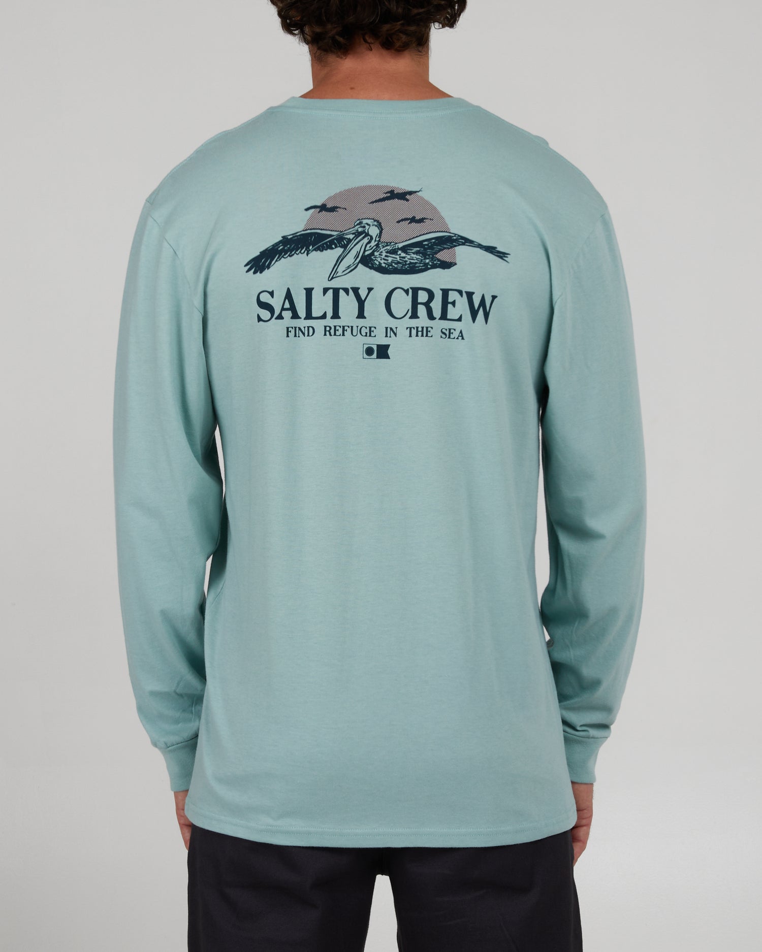 back view of Soarin Mackerel L/S Premium Tee