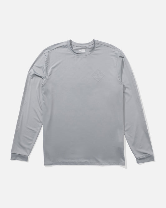 front view of Tippet Long Sleeve Sunshirt - Silver