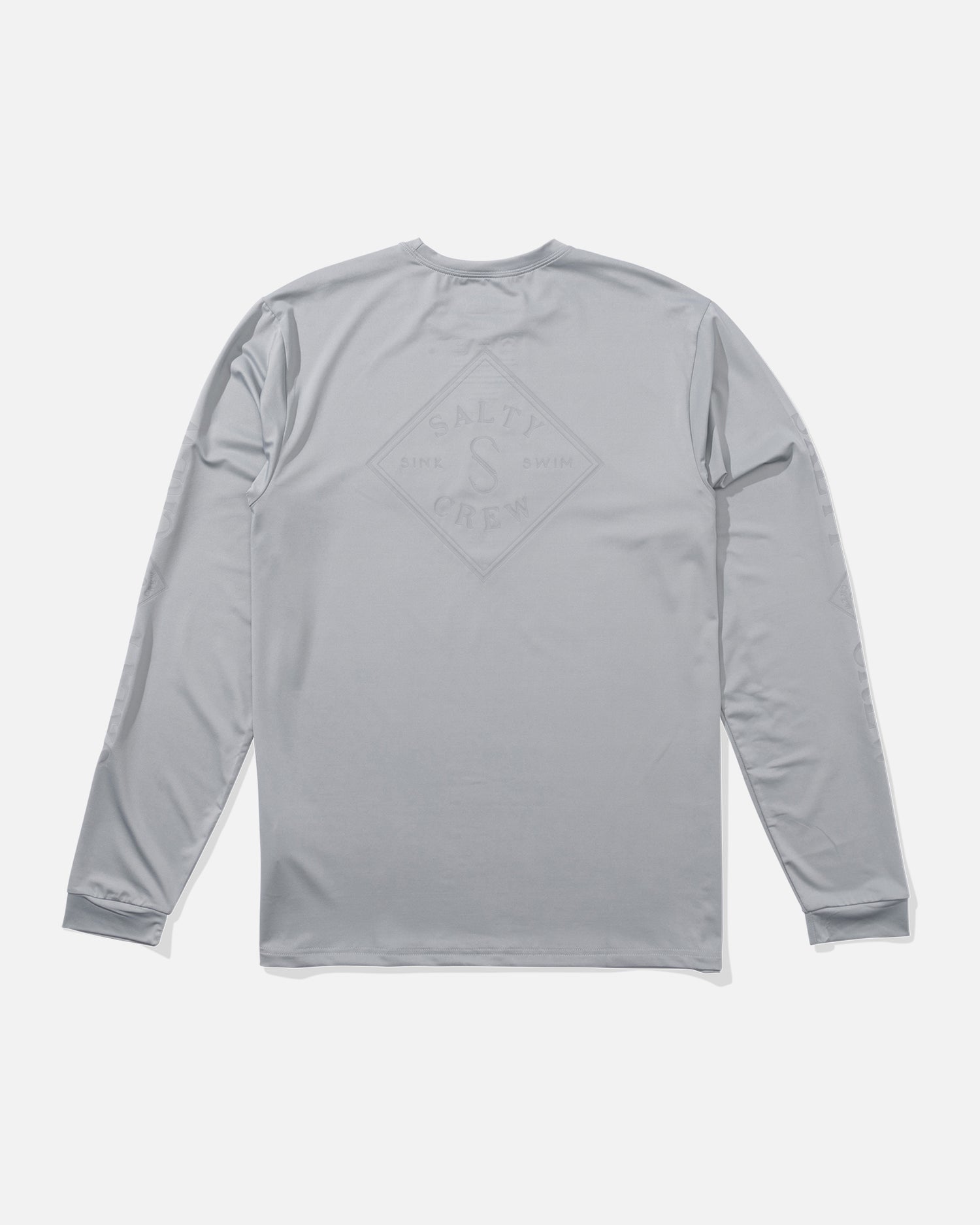 back view of Tippet Long Sleeve Sunshirt - Silver