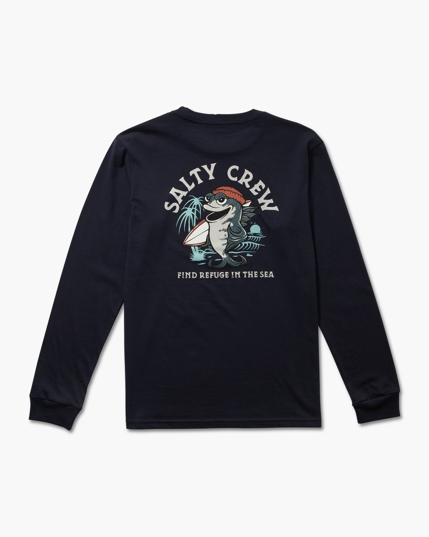 back view of Free Surf Boys Long Sleeve Tee - Navy