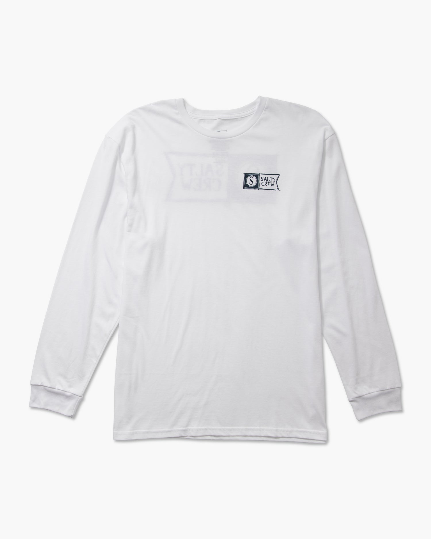 front view of Sketchy Alpha White L/S Premium Tee