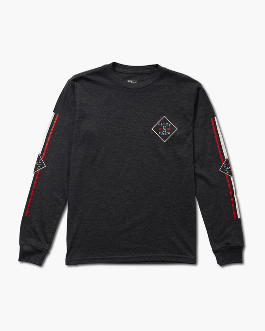 front view of Tippet Color Boys Charcoal L/S Tee