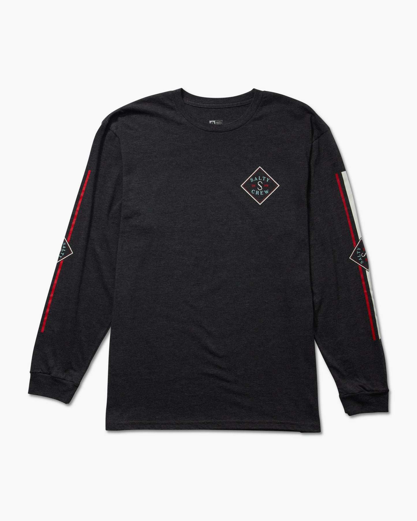 front view of Tippet Color Charcoal  L/S Premium Tee