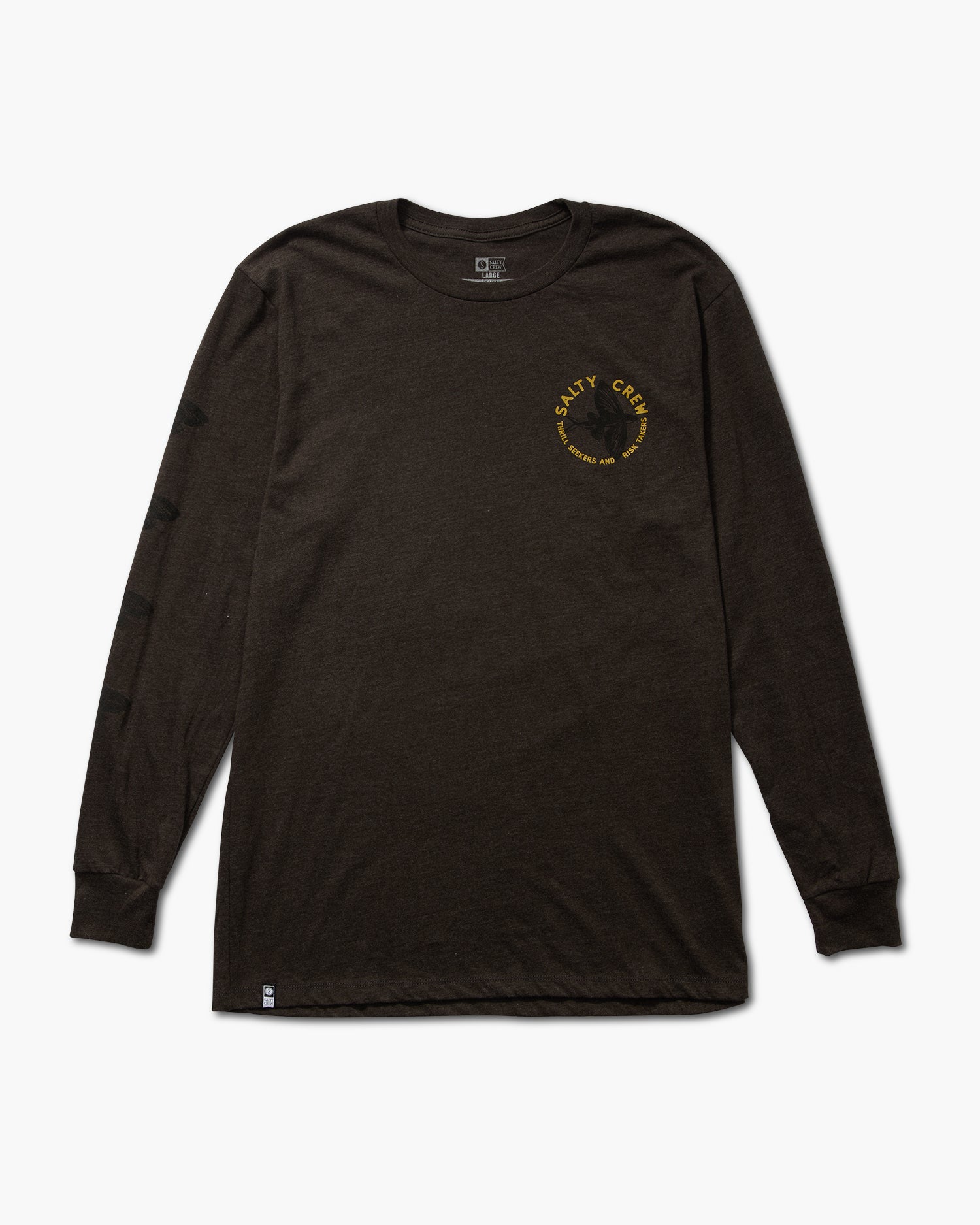 front view of Fly By Charcoal Heather L/S Classic Tee