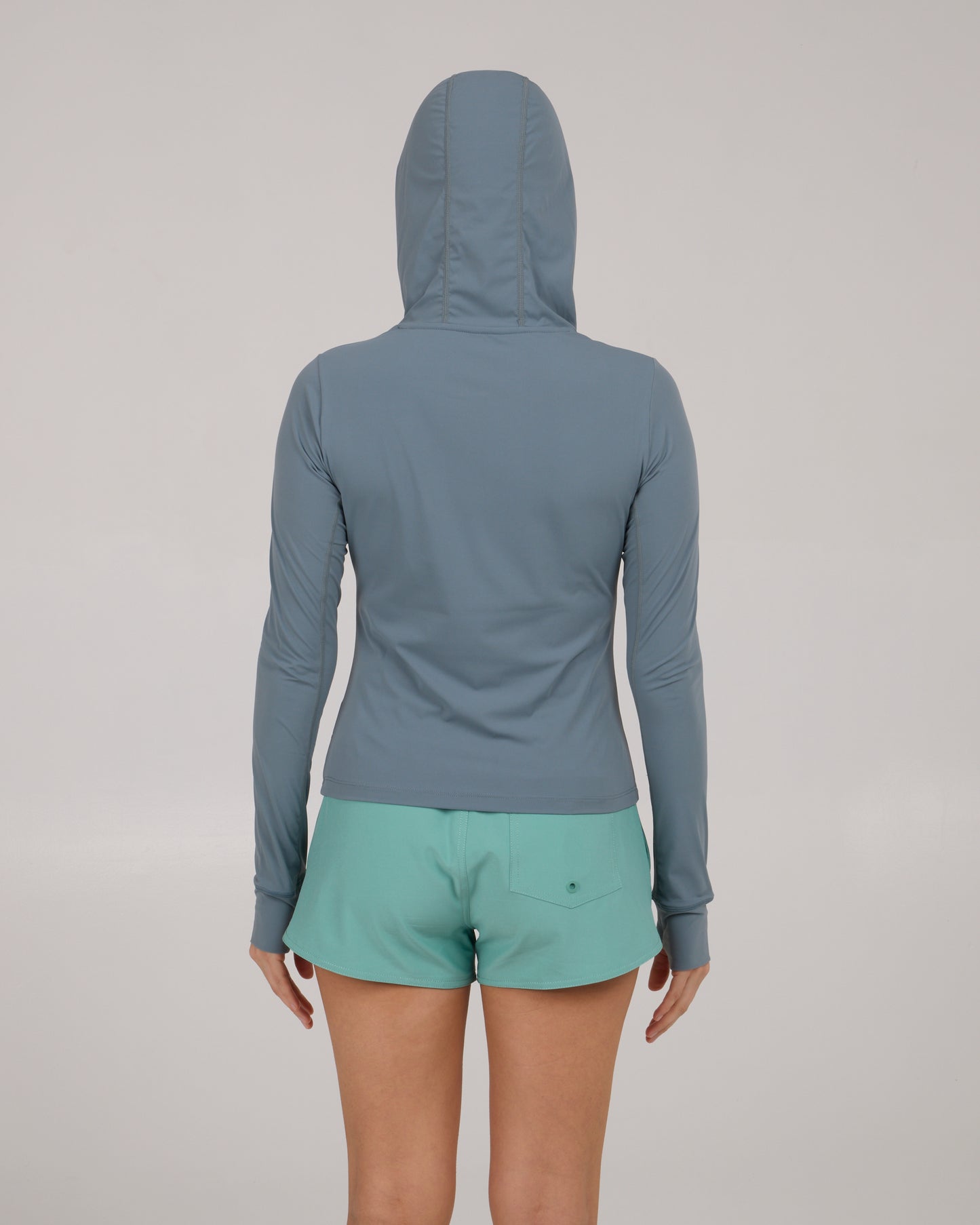 back view of Alpha Sunshirt Hoodie - Fin Blue