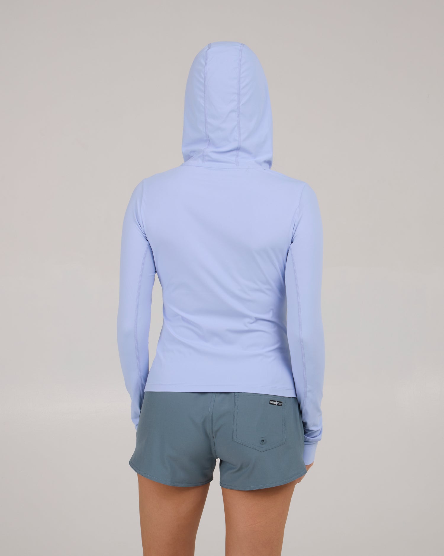 back view of Alpha Sunshirt Hoodie - Violet Blue