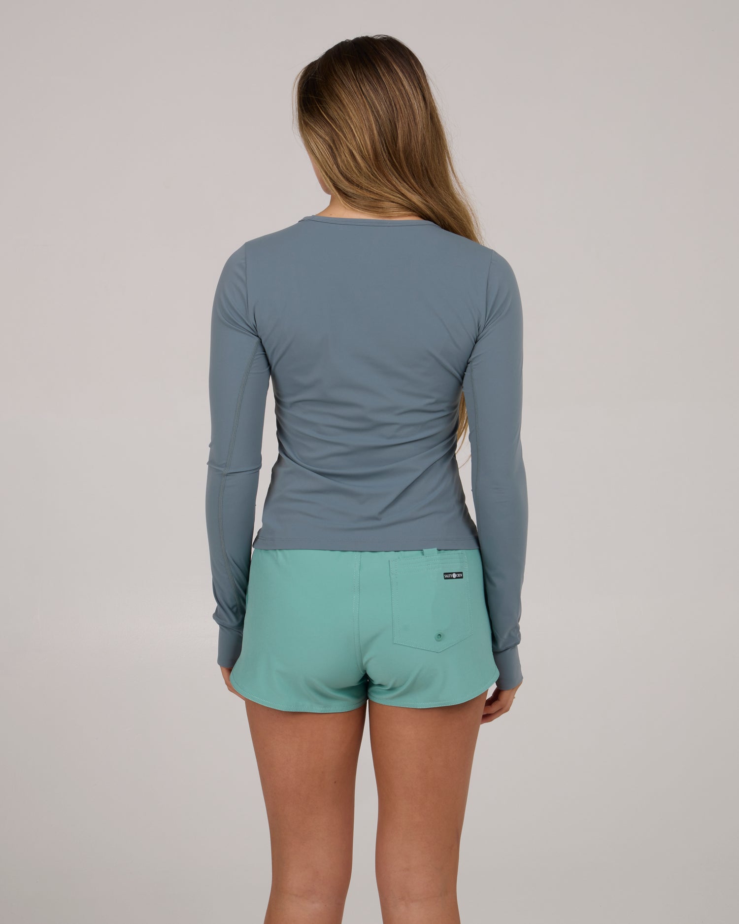 back view of Alpha Sunshirt - Fin Blue