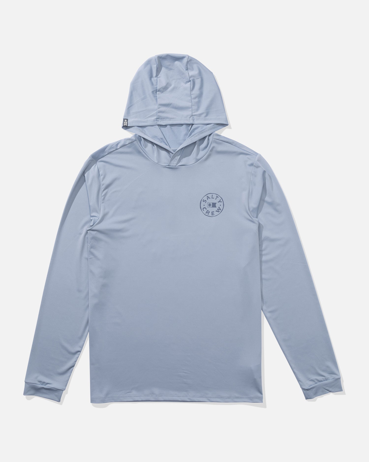 front view of Watermark Hoodie Sunshirt - Blue Fog