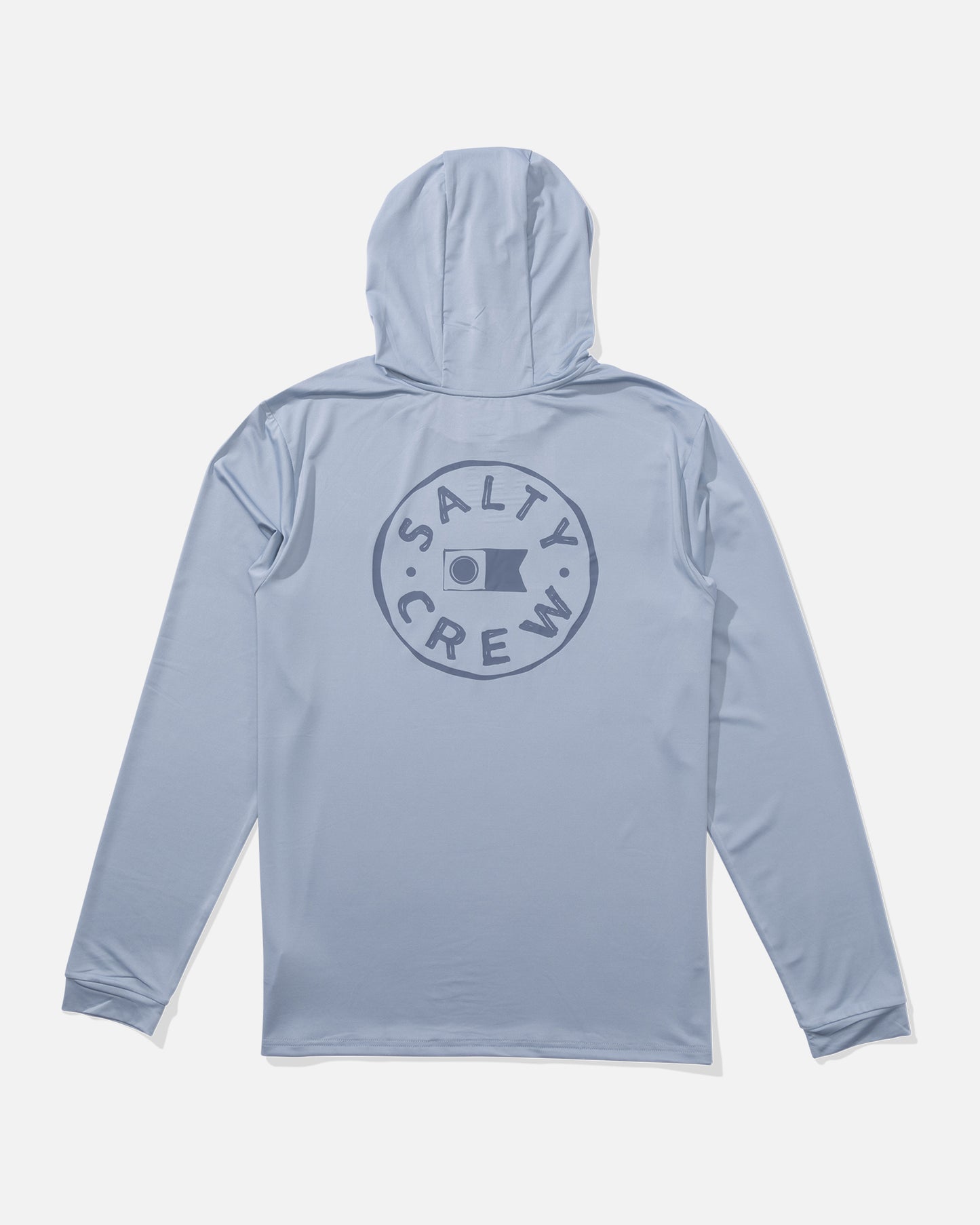 back view of Watermark Hoodie Sunshirt - Blue Fog