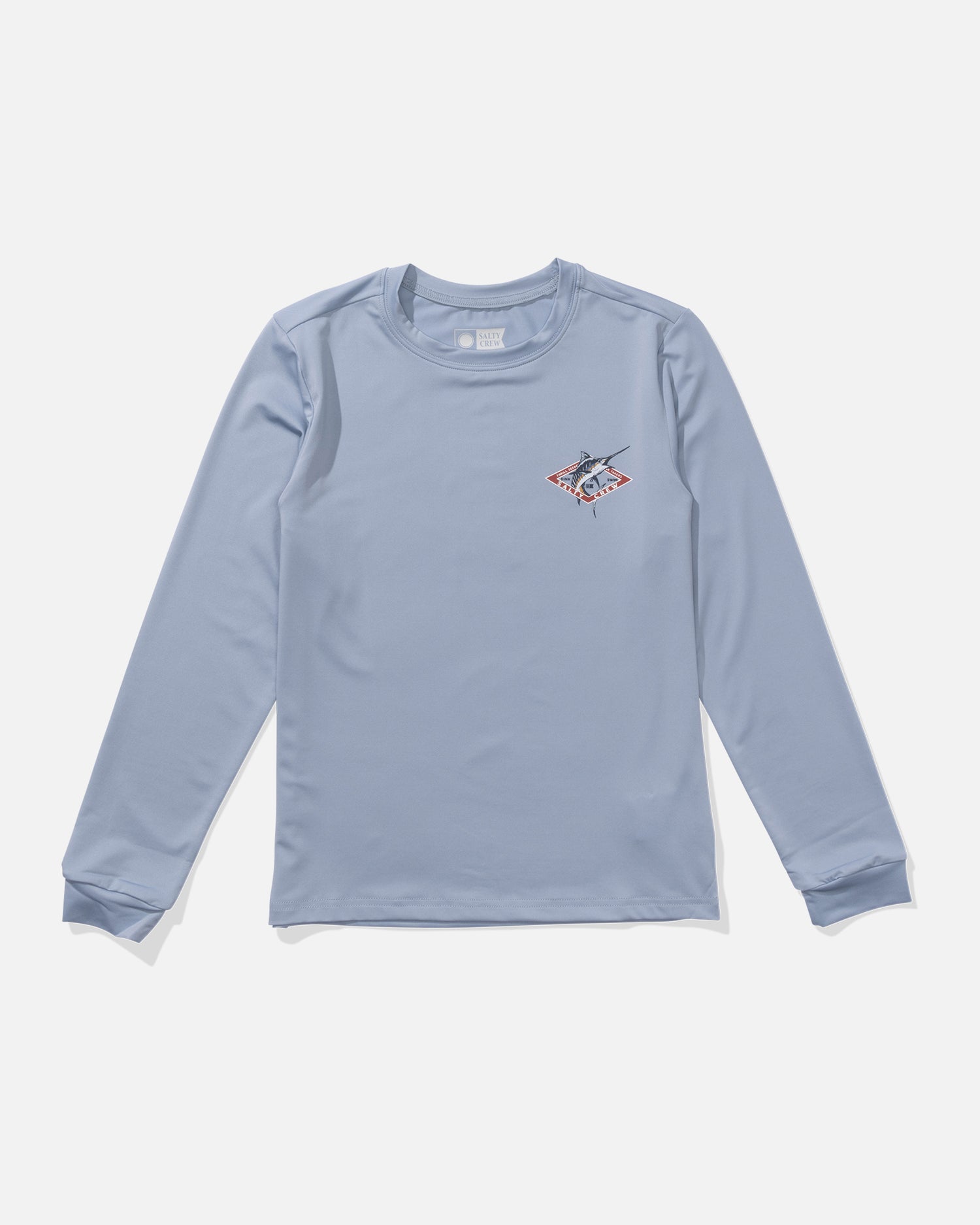 front view of Diamond Marlin Boys Long Sleeve Sunshirt - Blue Fog