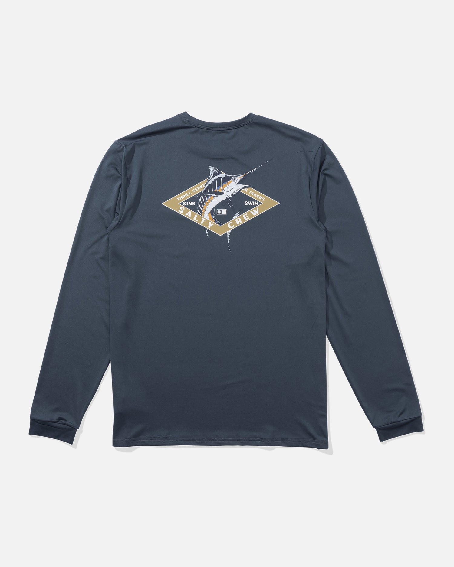 back view of Diamond Marlin Long Sleeve Sunshirt - Bluefin