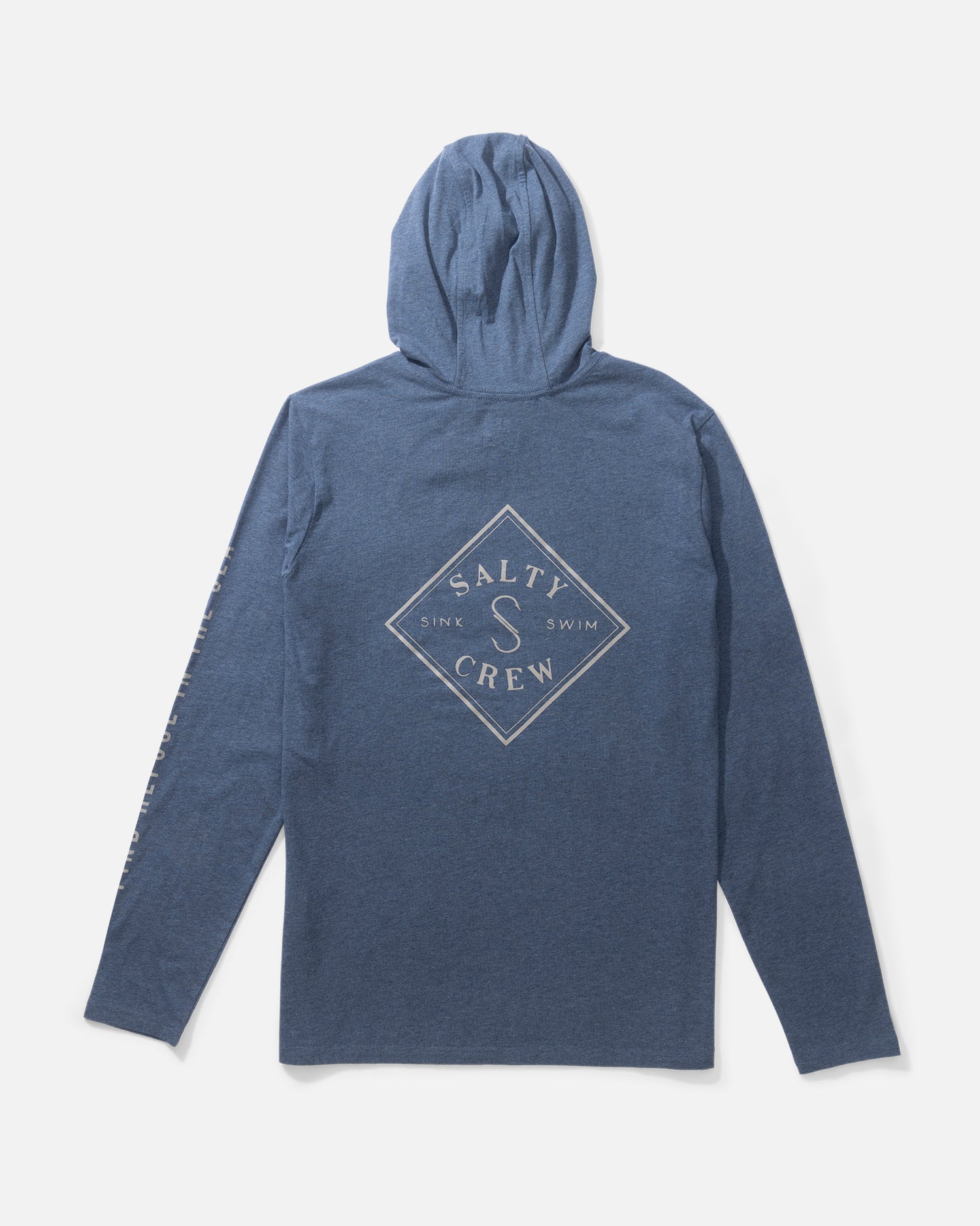 back view of Tippet Pocket UV Hoodie Sunshirt - Navy