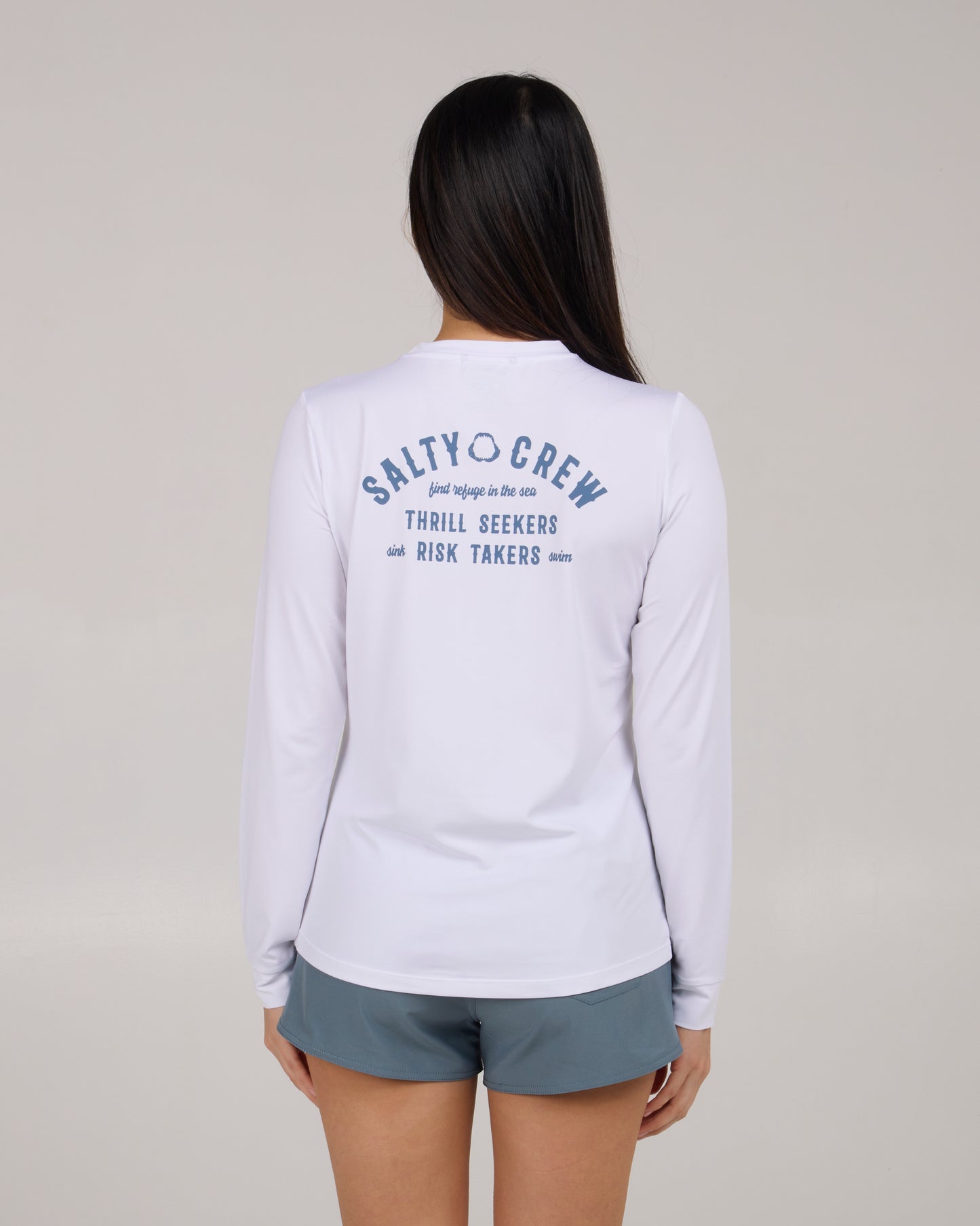 back view of Night Bite Sunshirt - White