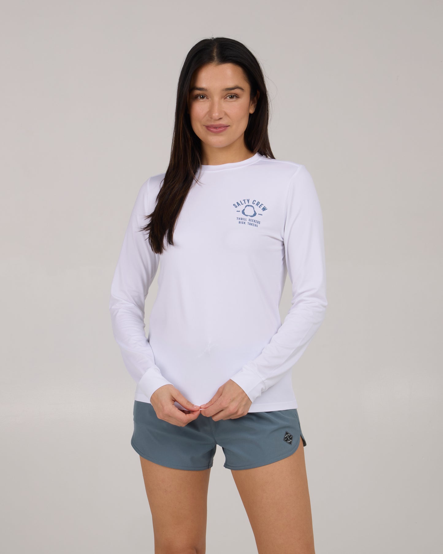 front view of Night Bite Sunshirt - White