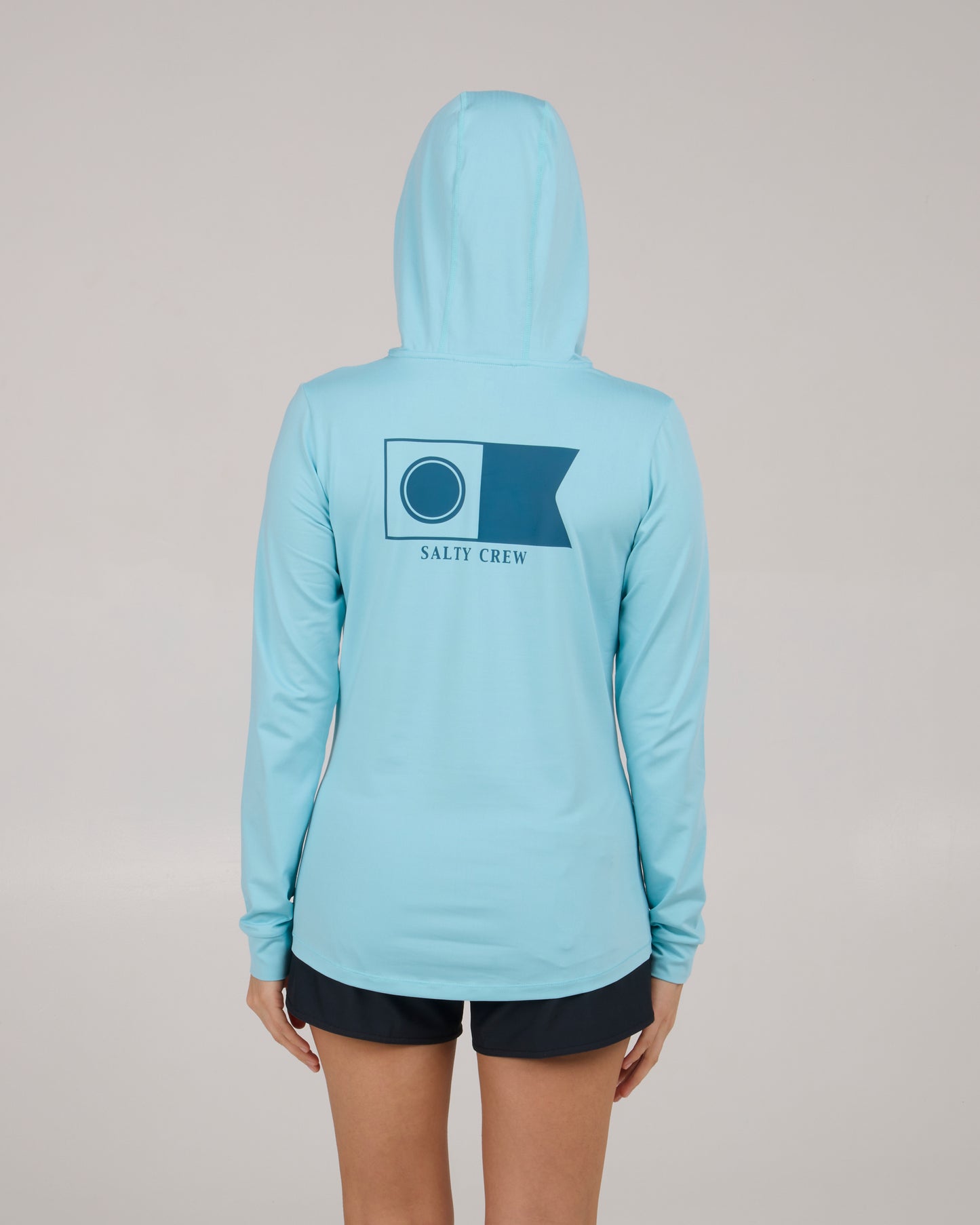 back view of Flagship Hoodie Sunshirt - Pacific Blue