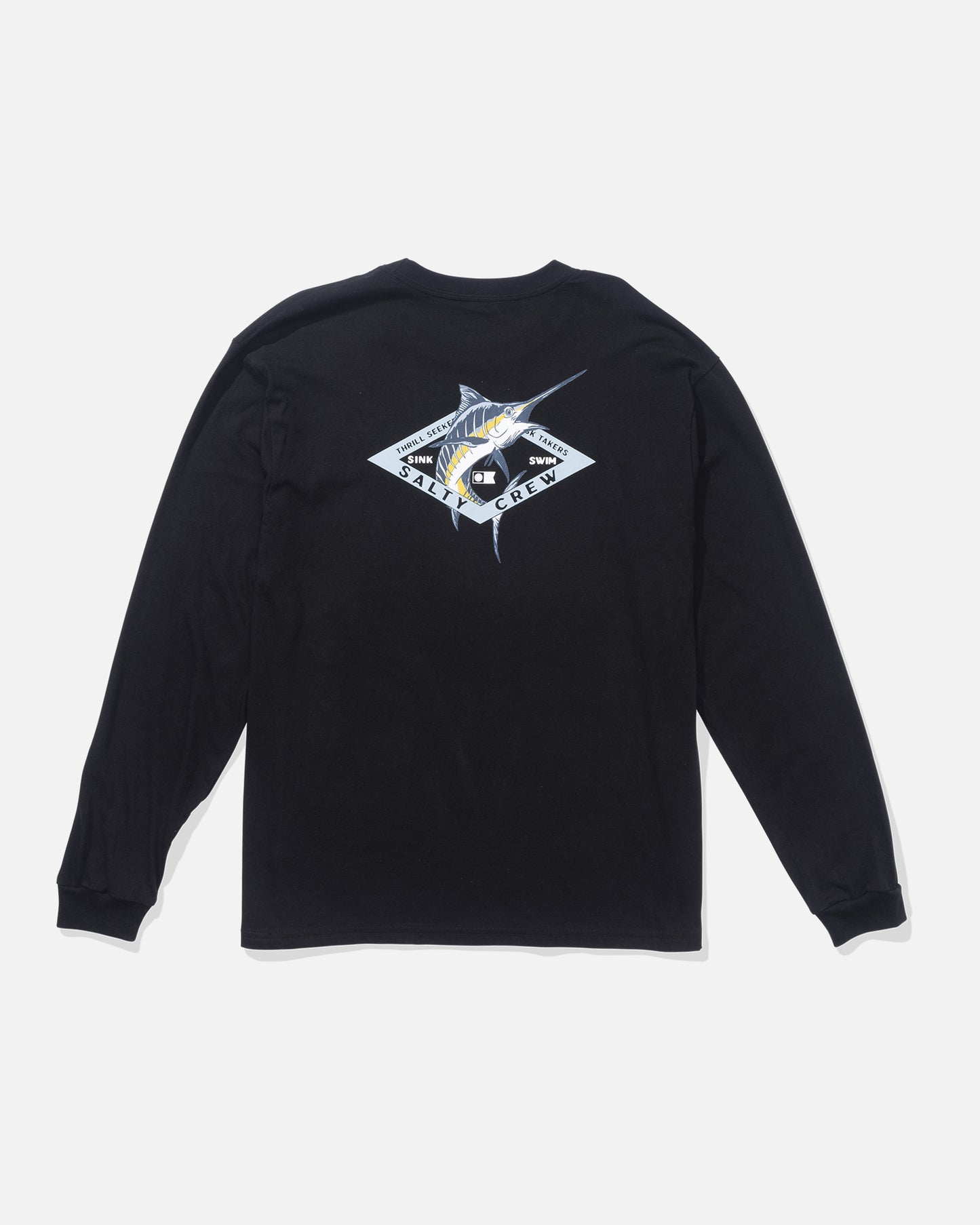 back view of Diamond Marlin Long Sleeve Tee - Black