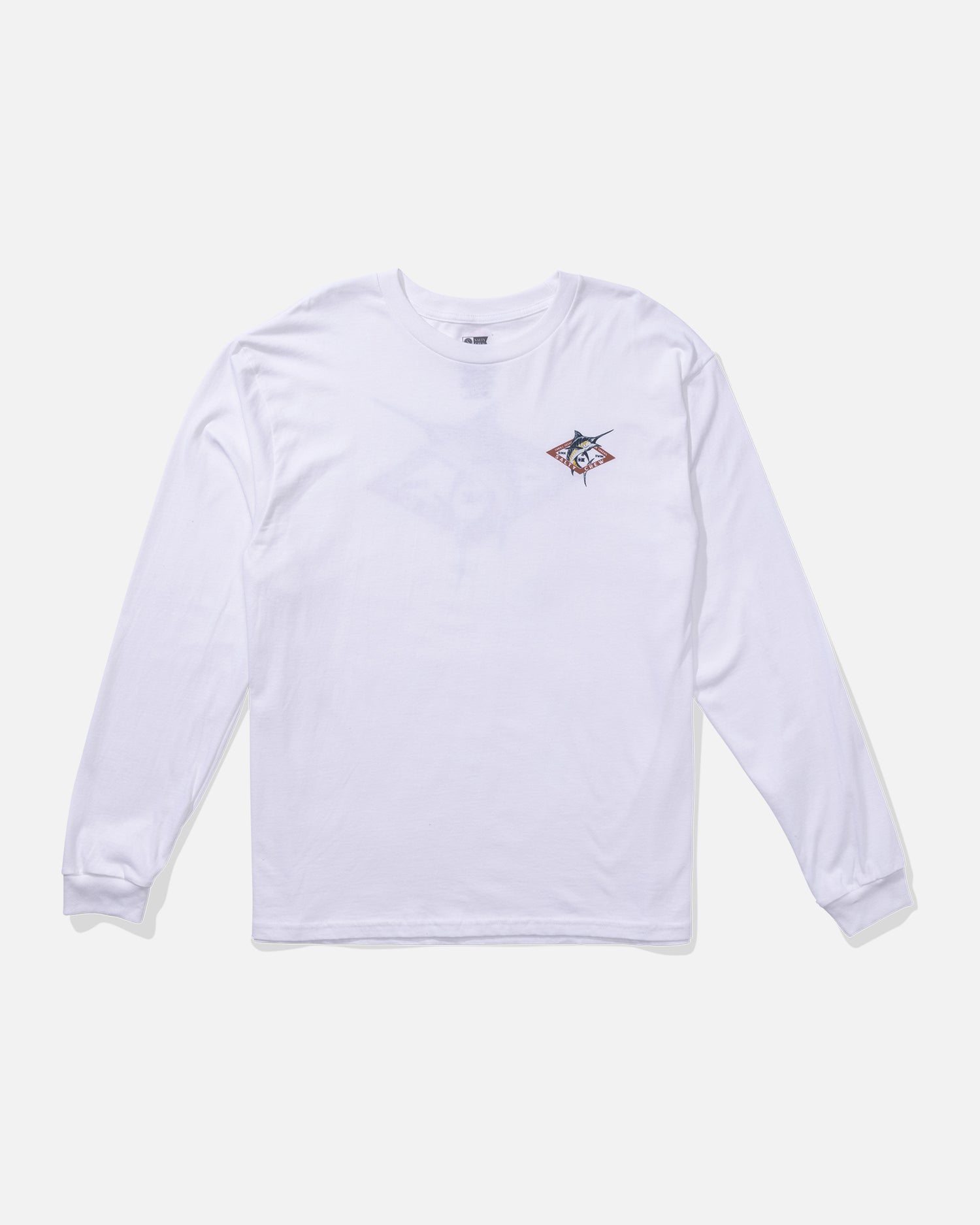 front view of Diamond Marlin Long Sleeve Tee - White