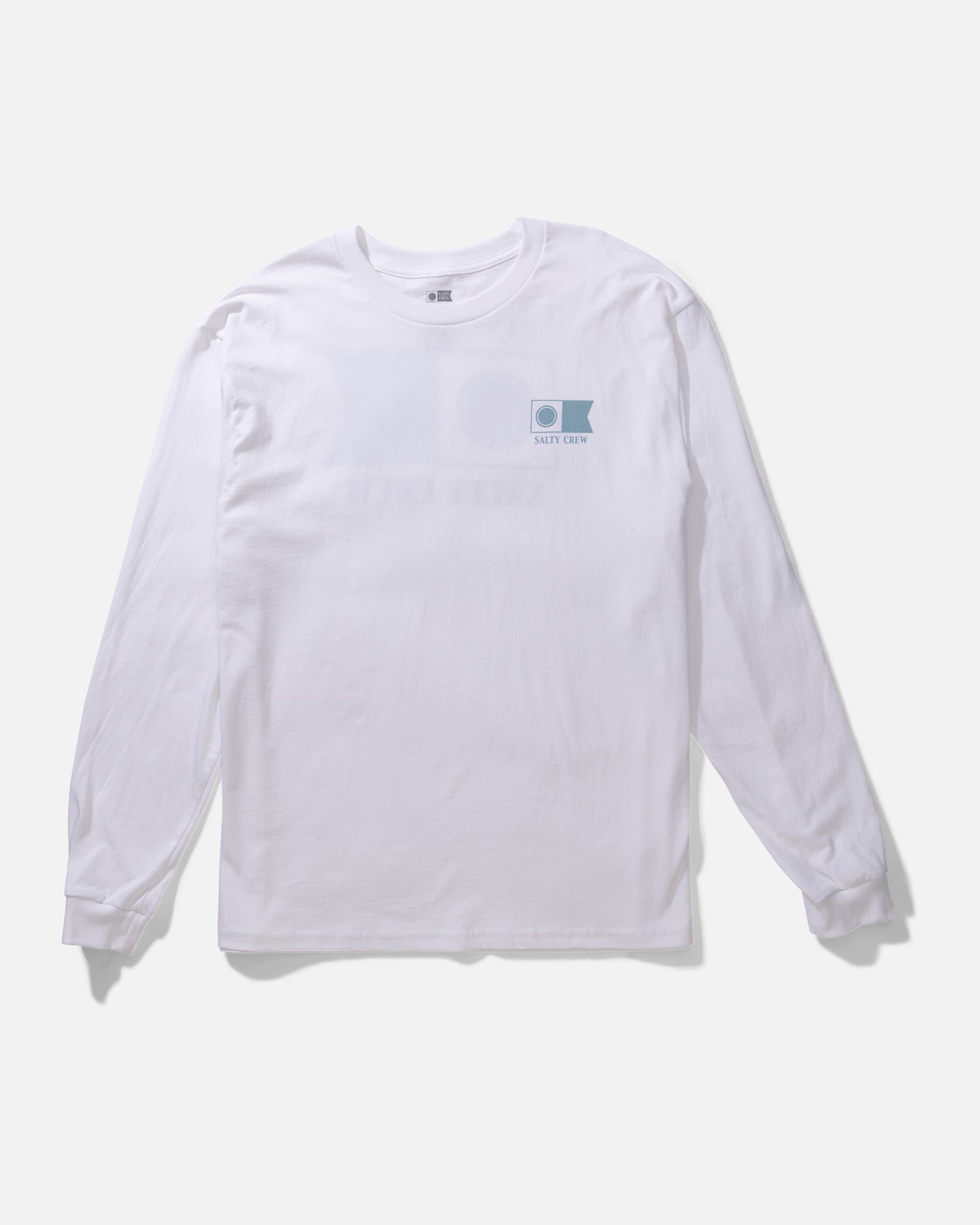 front view of Flagship Long Sleeve Tee - White