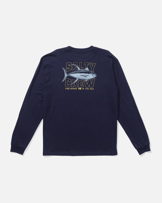 back view of Big Game Long Sleeve Tee - Navy