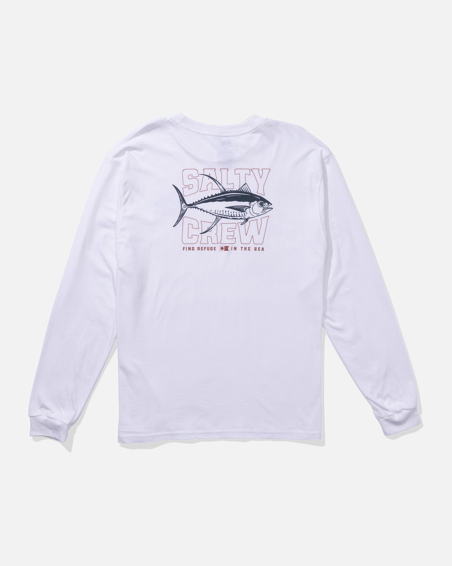 back view of Big Game Long Sleeve Tee - White